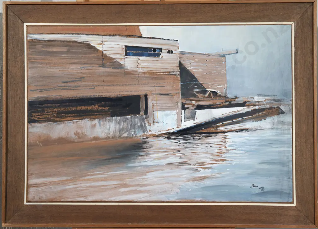 David Barker (b 1941) - The Boatshed Image 1++