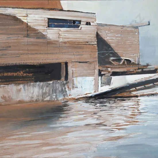 David Barker (b 1941) - The Boatshed