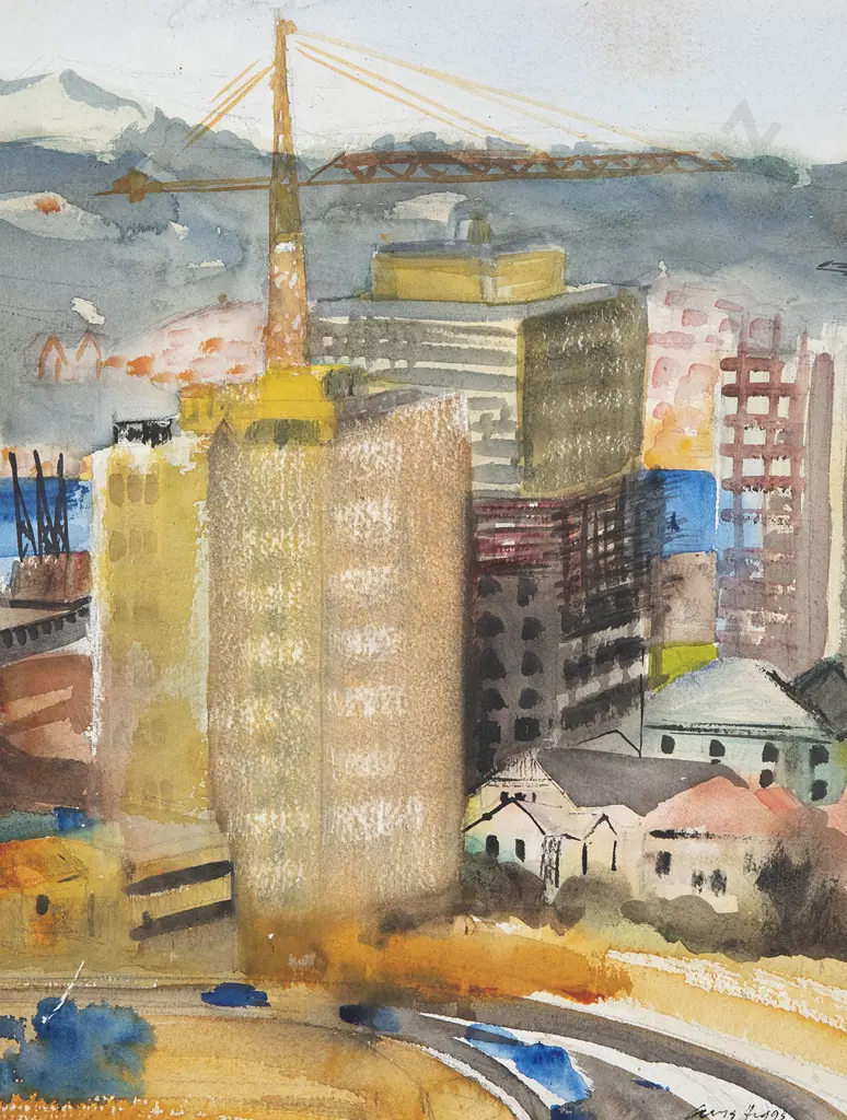Avis Higgs Wellington City Watercolor and Other (2) Image 1++