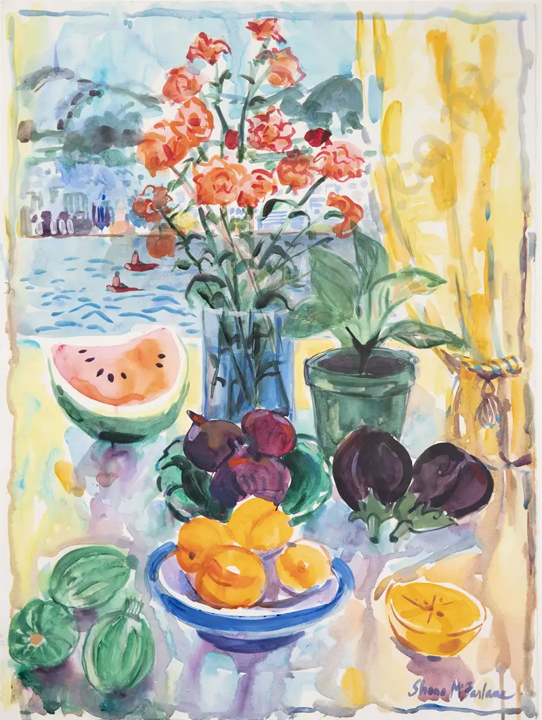 Shona McFarlane - Still Life with Harbour View Image 1++