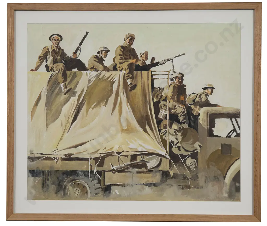 Peter McIntyre (1910-95) - 28th Maori Battalion moves up Image 1++