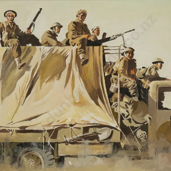 Peter McIntyre (1910-95) - 28th Maori Battalion moves up