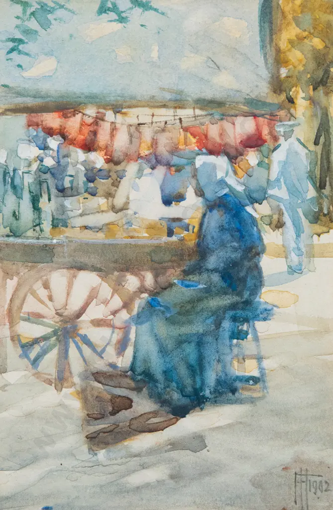 Francis Hodgkins (1869 - 1947) - Untitled (Fruit Vendor Image 1++