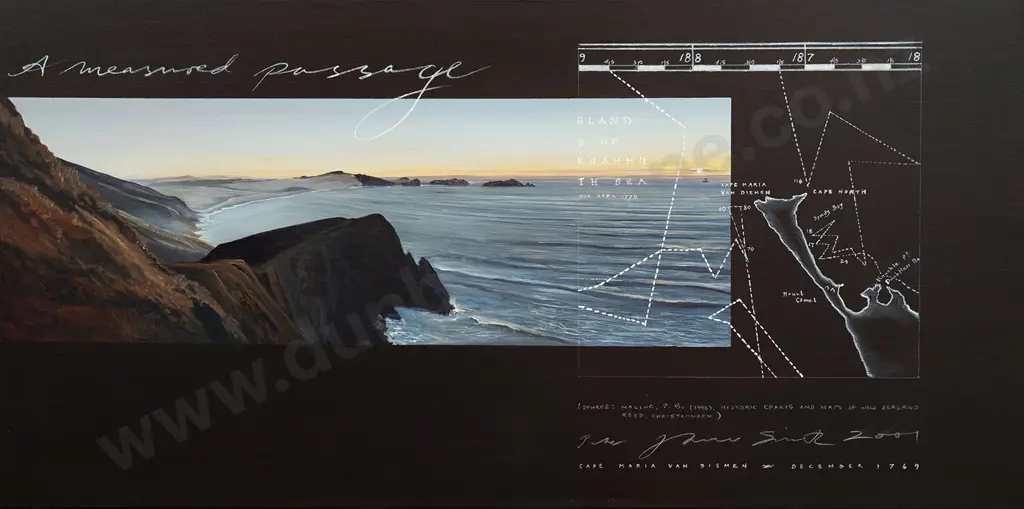 Peter James Smith (b 1954) - A Measured Passage: The Endeavour off Cape Maria Van Diemen Image 1++