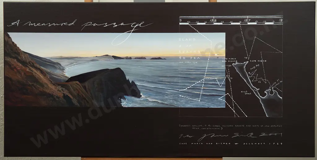 Peter James Smith (b 1954) - A Measured Passage: The Endeavour off Cape Maria Van Diemen Image 1++