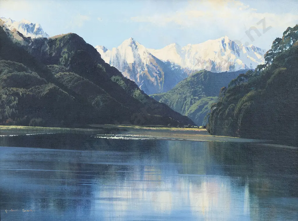Graham Brinsley (b 1963) - Mount Haast and Haast River Image 1++