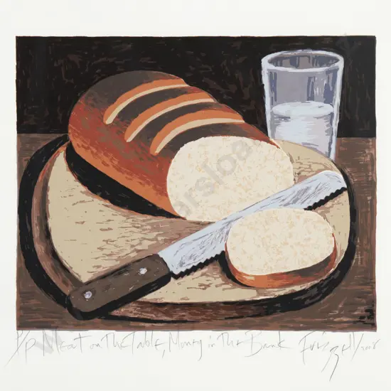 Dick Frizzell (b 1943) - Meat on the Table