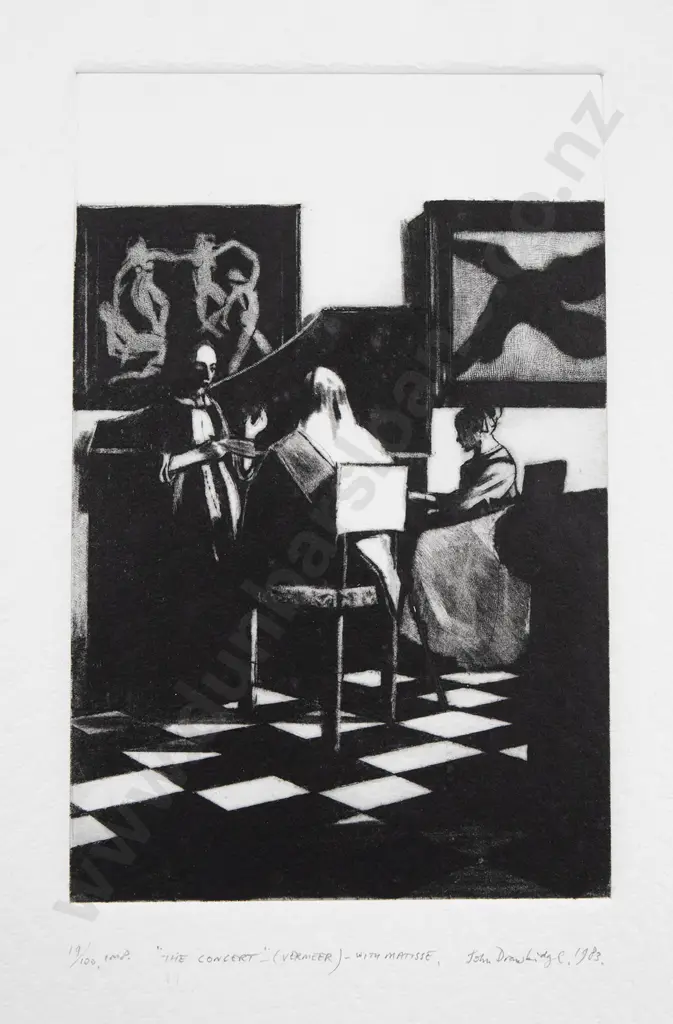 John Drawbridge (1930-2005) - The Concert (Vermeer) with Matisse Image 1++