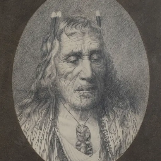 Phillip Waddington - Portrait of Maori Chief