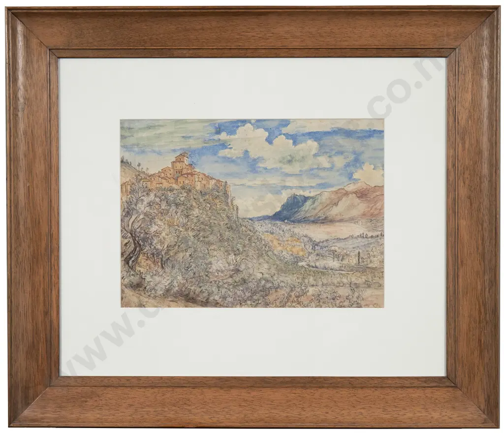 Albin Martin (1813-88) - Italian Hilltop Village Image 1++