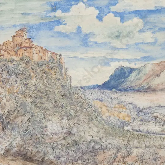 Albin Martin (1813-88) - Italian Hilltop Village