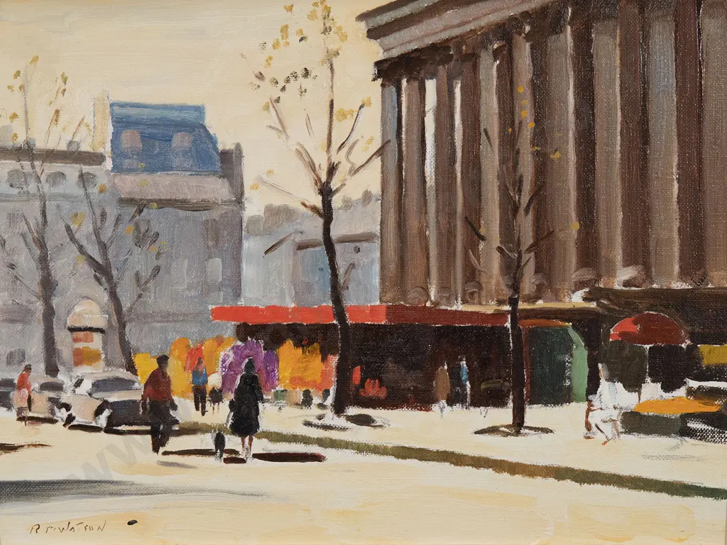 R. Browning Watson (1911-2002) - Flower Market (Madeleine) Paris Image 1++