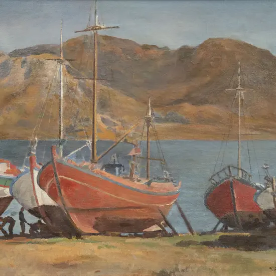 Cedric Savage (1908 - 1969) - Boats on the Dry