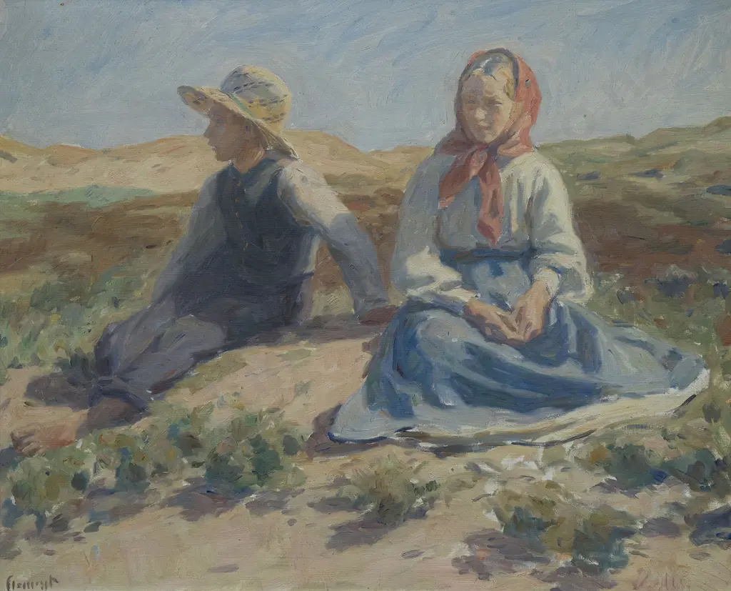 Gad Frederik Clement (Danish 1867 - 1933) - Untitled Figures in Landscape Image 1++