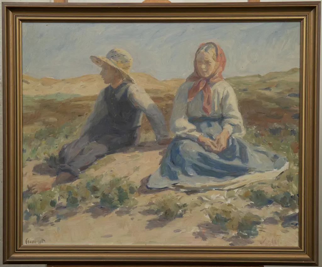 Gad Frederik Clement (Danish 1867 - 1933) - Untitled Figures in Landscape Image 1++