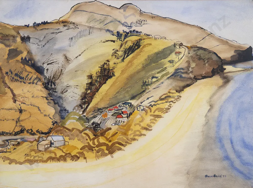 Annie Baird (1932 - 1999) - Untitled Landscape with Houses Image 1++