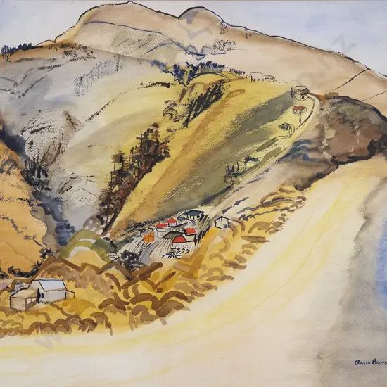 Annie Baird (1932 - 1999) - Untitled Landscape with Houses