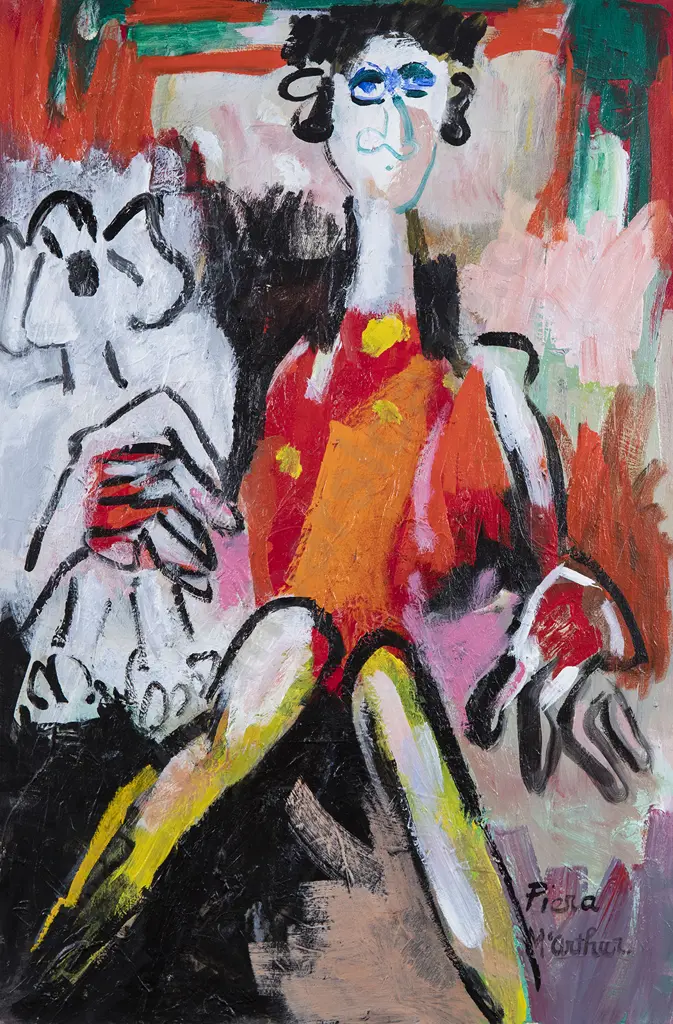 Piera McArthur (b 1929) - Portrait of the Artist Posing as an Artist Image 1++