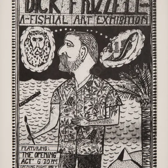 Dick Frizzell  - A-Fishial Art Exhibition Invitation