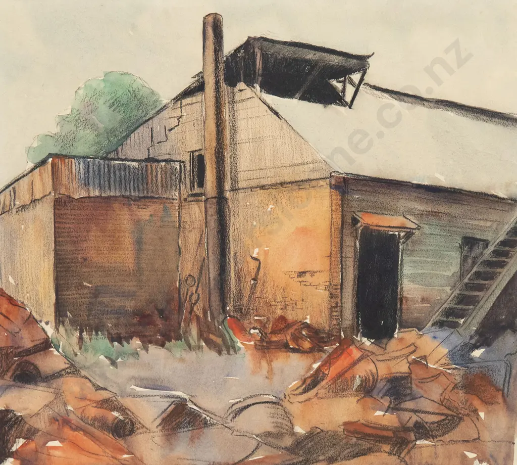 Attributed to John Weeks - Untitled Farm Shed Image 1++