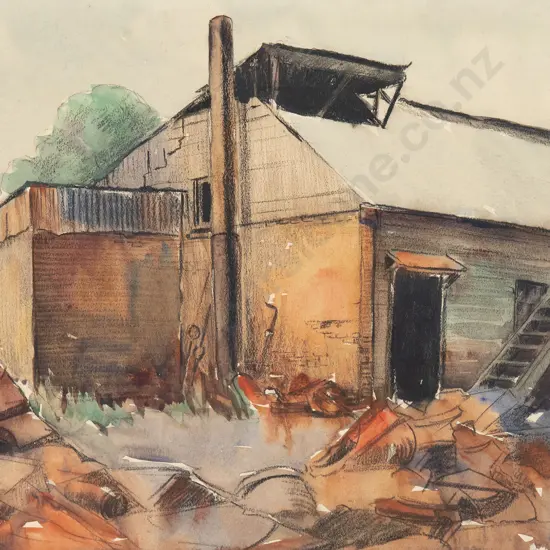 Attributed to John Weeks - Untitled Farm Shed