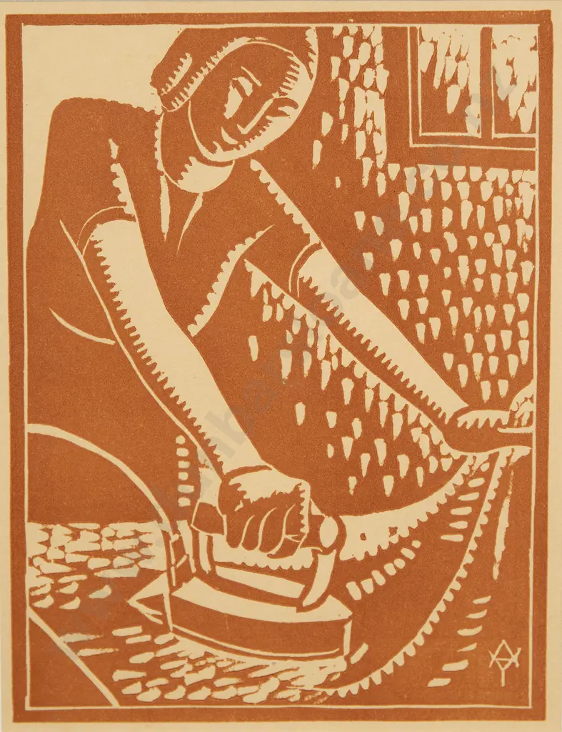 Adele Younghusband (1878 - 1969) - Girl Ironing Image 1++