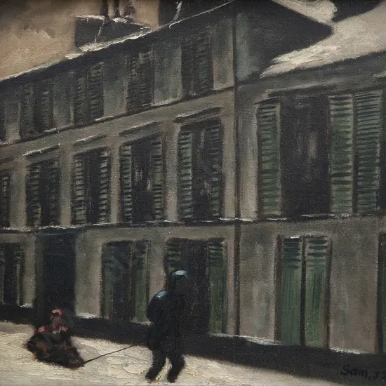 Sam Cairncross (1913-76) - Pulling Sled