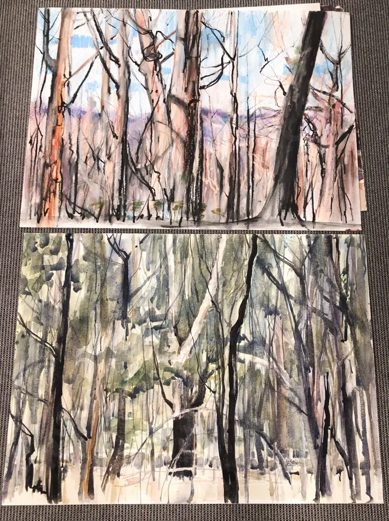 Les Finch - Four Unframed Works on Paper Image 1++