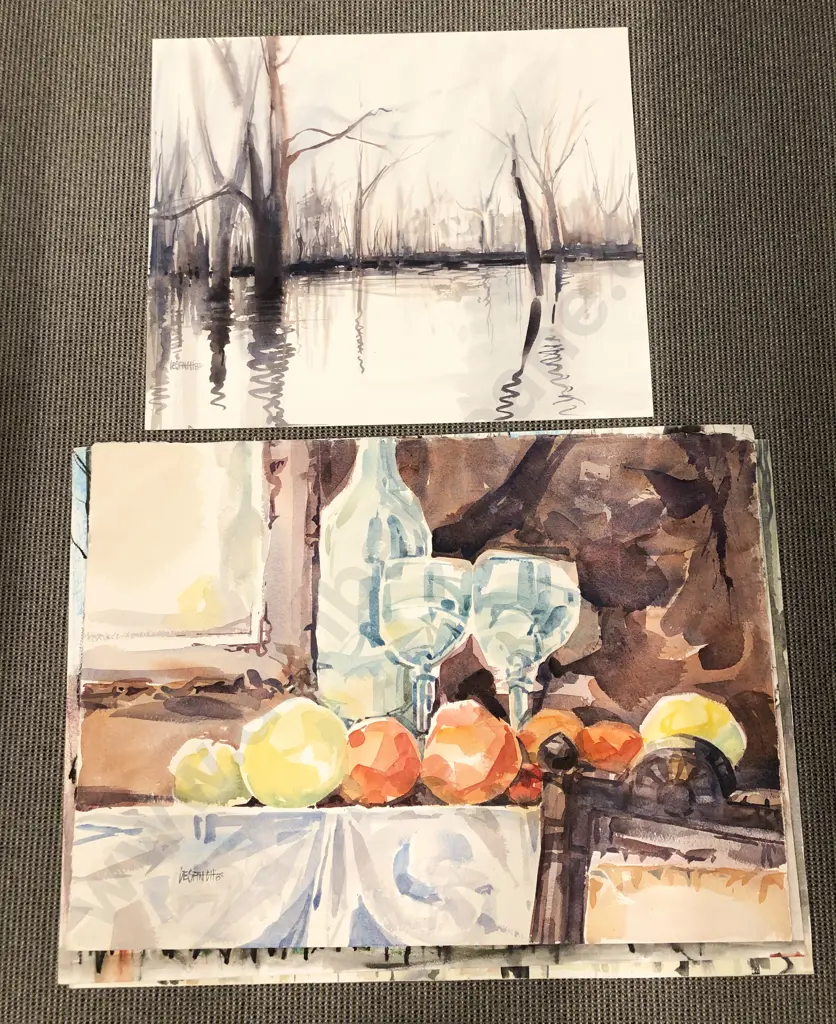 Les Finch - Four Unframed Works on Paper Image 1++