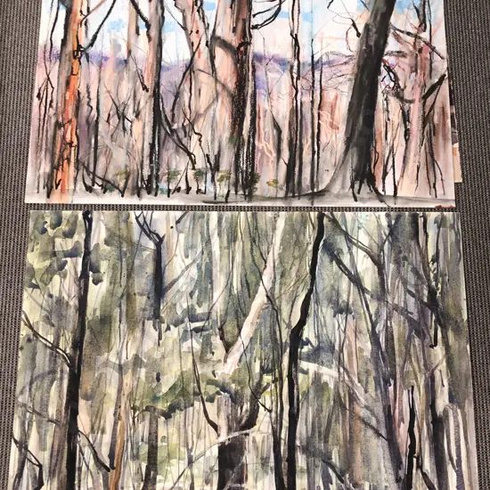 Les Finch - Four Unframed Works on Paper