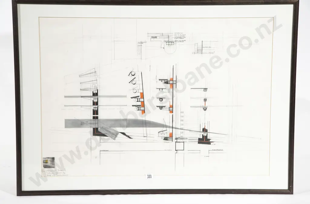 Original Technical Drawing For Terminal Transit Exterior Lounges for Hotel of Transcience Image 1++