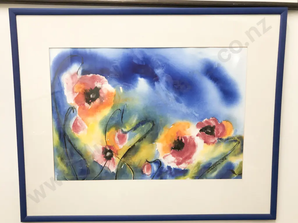 Two Framed Floral Works Image 1++