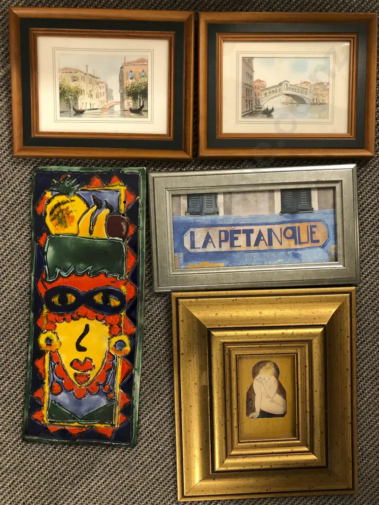 Box of Nine Assorted Mostly Framed Works Image 1++