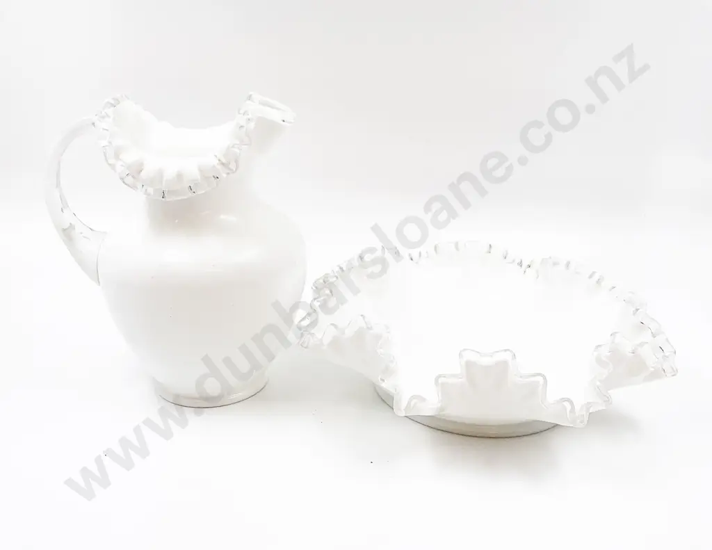 Art Glass Jug and Bowl Image 1++