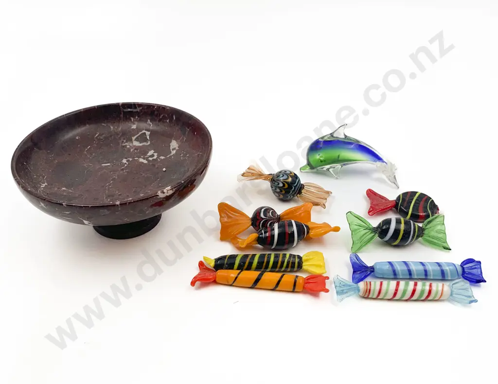 Assorted Art Glass Lollies on Dish Image 1++