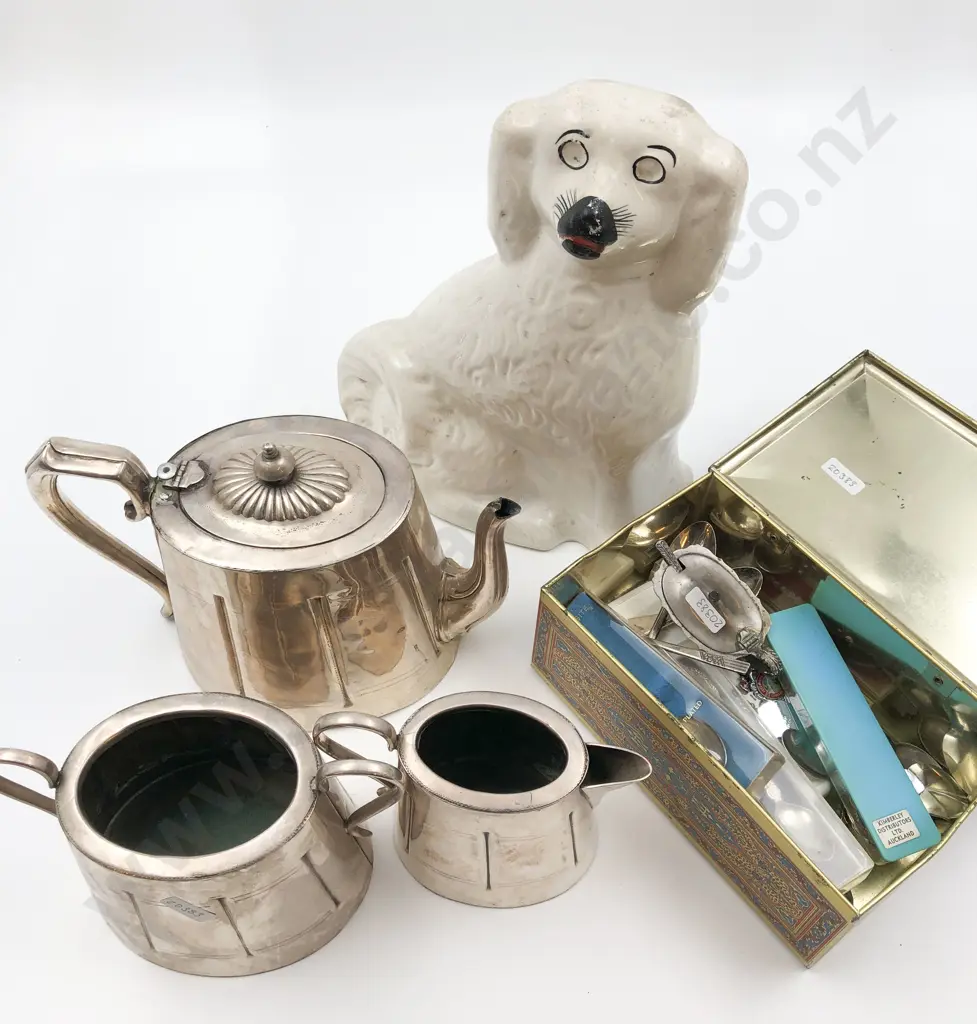 Staffordshire Dog Together With S/P and Assorted Cutlery Image 1++