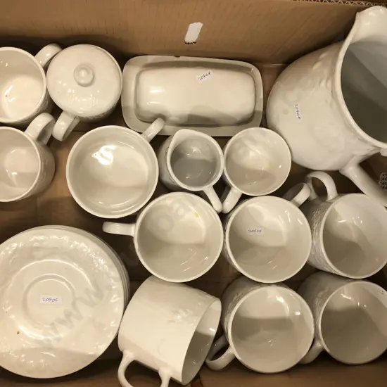 Modern White Crockery Dinner Set (Two Boxes)