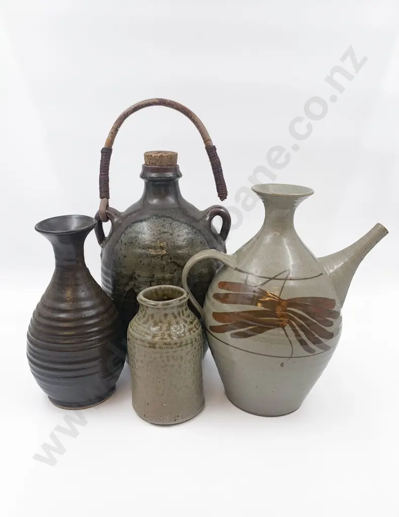 Four Pieces of Pottery Including Paul White Tea Pot Image 1++