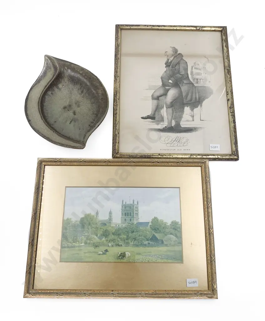 Jim Greig Bowl (af) Together With Two Framed Works Image 1++