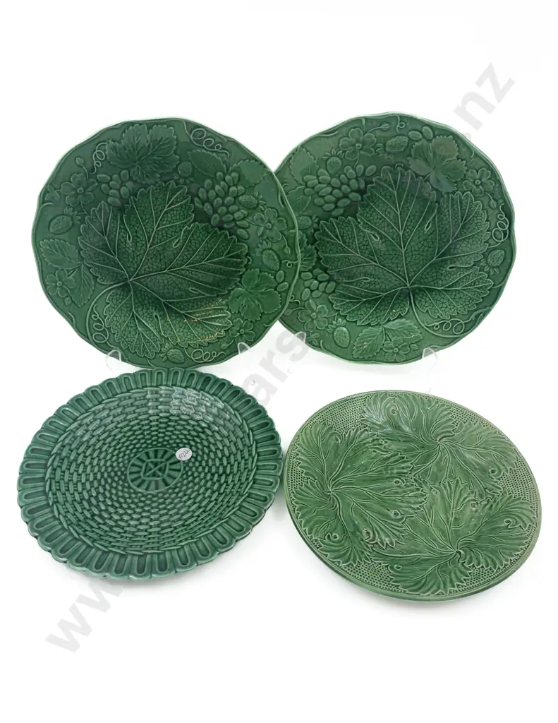 Four Assorted Green Glazed Plates Image 1++