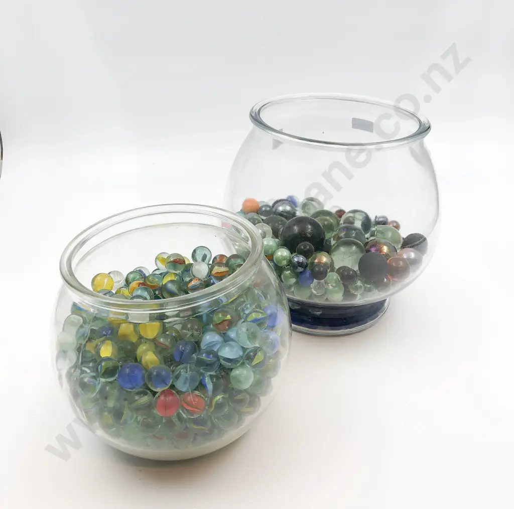 Two Jars of Assorted Marbles Image 1++