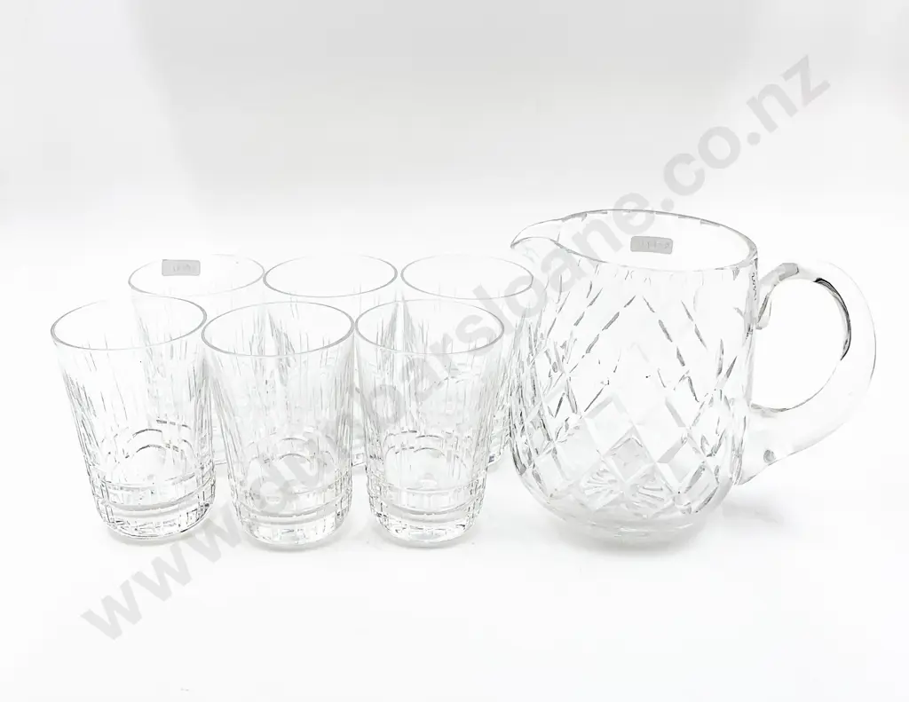 Glass Jug Together With Six Glasses Image 1++