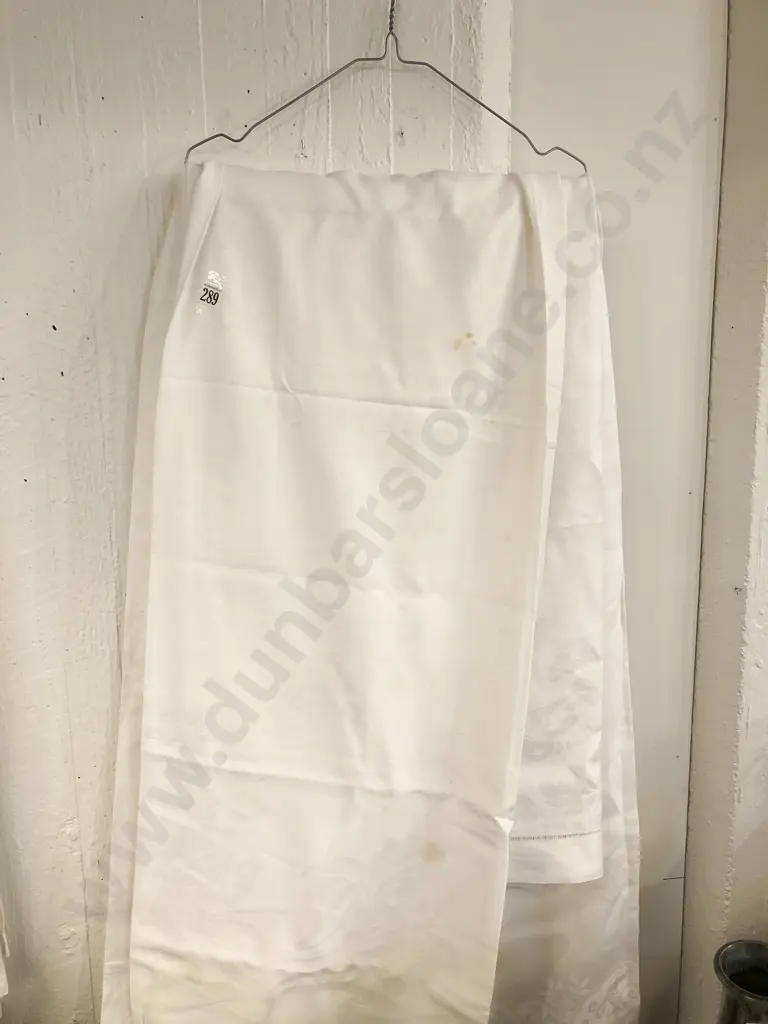 Three Damask Linen Table Cloths (Some Staining) Image 1++