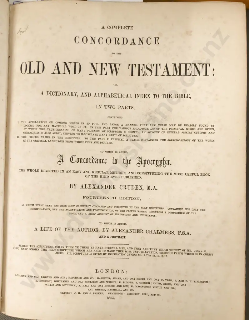 Cruden's Concordance-General Assembly NZ Image 1++