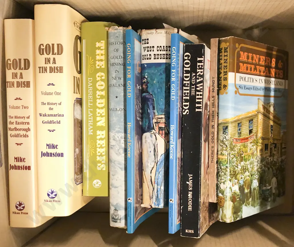 Box of Assorted Gold Mining Reference Books Image 1++