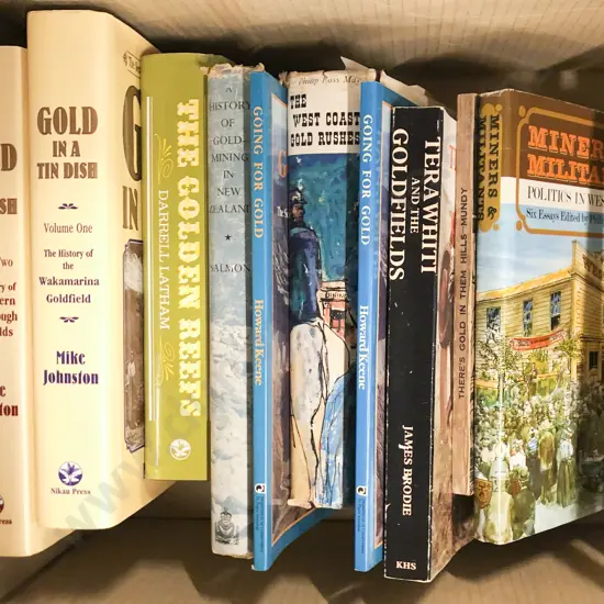 Box of Assorted Gold Mining Reference Books