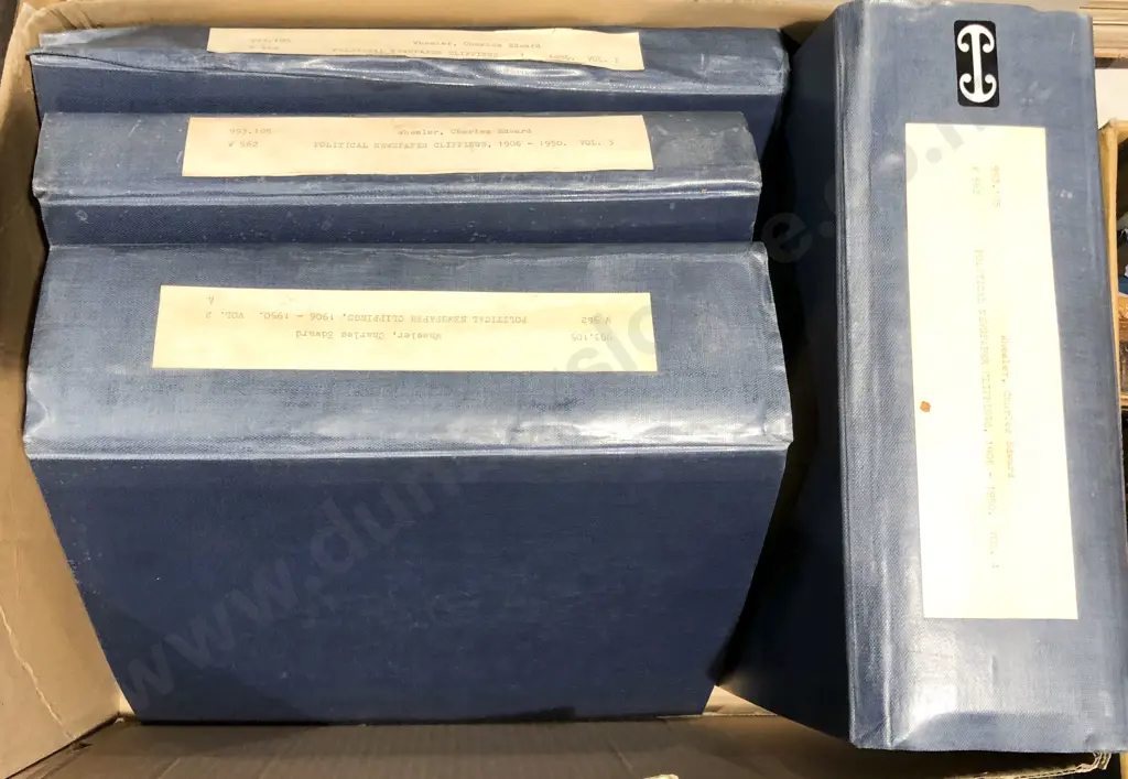 Four Volumes of Assorted Political Newspaper Clippings Image 1++