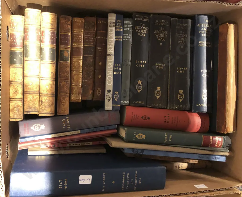 Box of Assorted Poetical and War Reference Volumes Image 1++