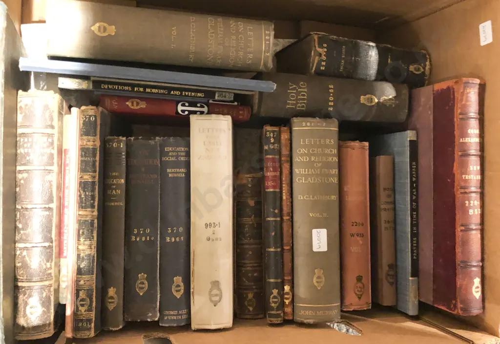 Box of Assorted Religious and Educational Reference Volumes Image 1++