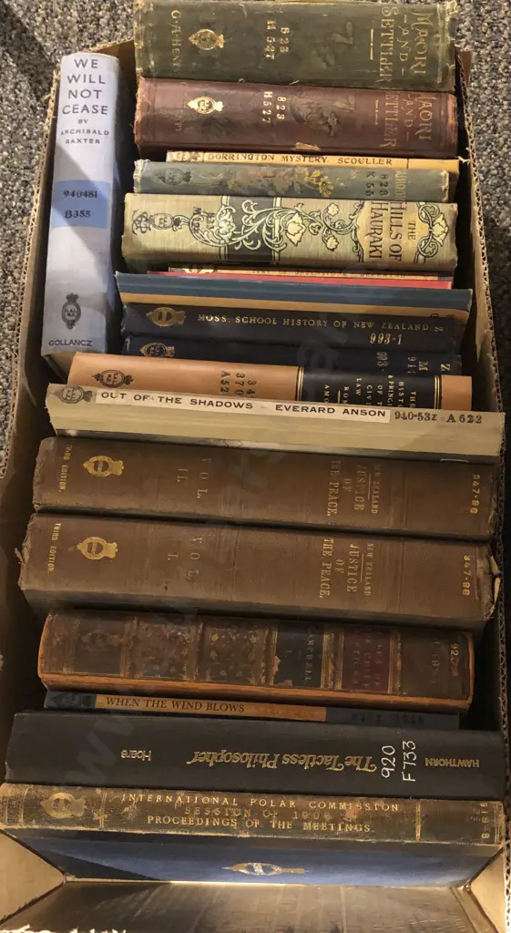 Box of Assorted Books Including Early NZ Reference Volumes Image 1++